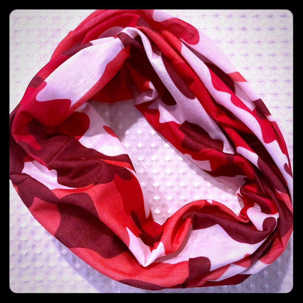 Pink Camo scarf/Hood/Headwrap/Headband